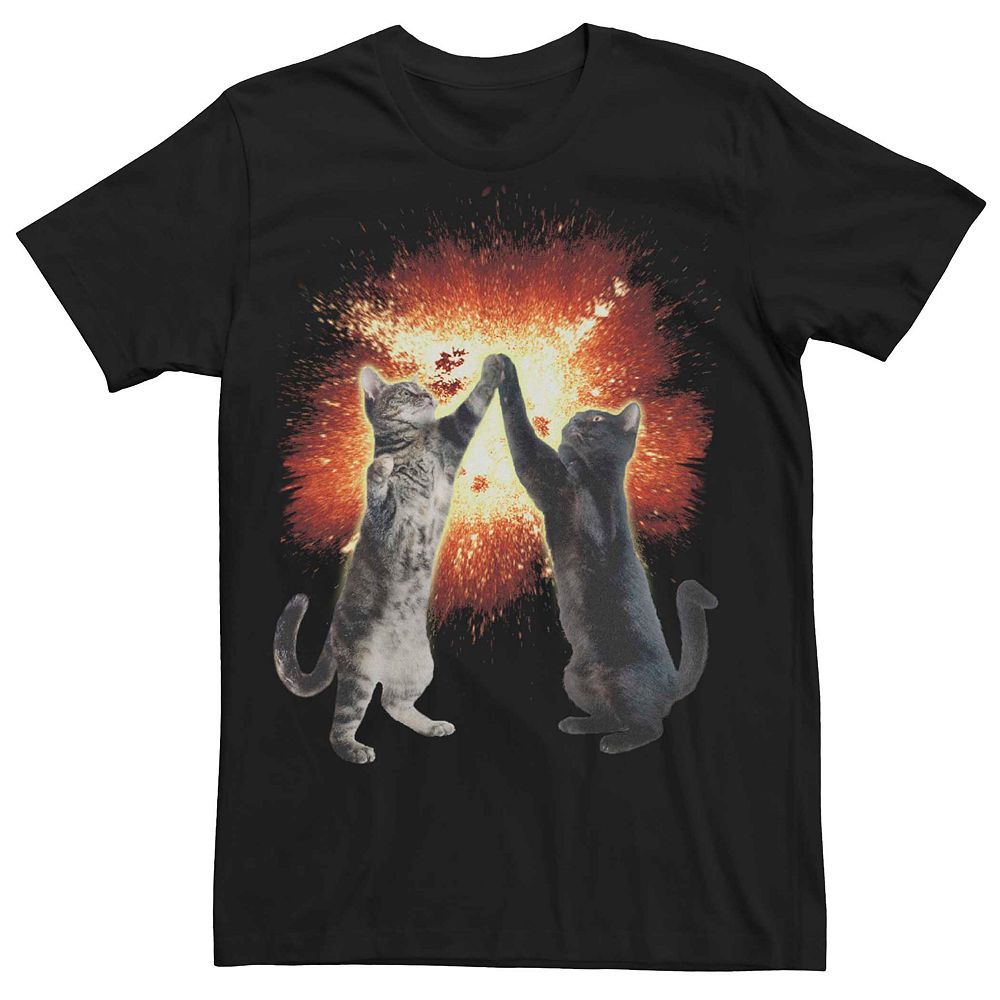 Men's Cat High Five Explosion Graphic Tee