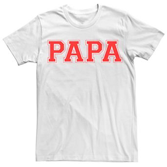 Men's Papa Bold Red Letters Graphic Tee