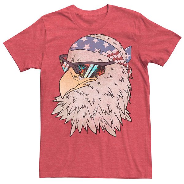 Bald Eagle & National Flag Plus Size Men's Casual Graphic Long