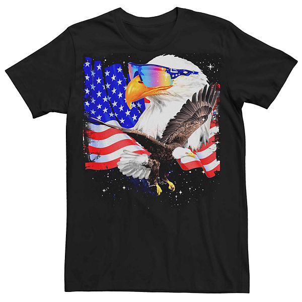 Men's American Bald Eagles Space Poster Graphic Tee