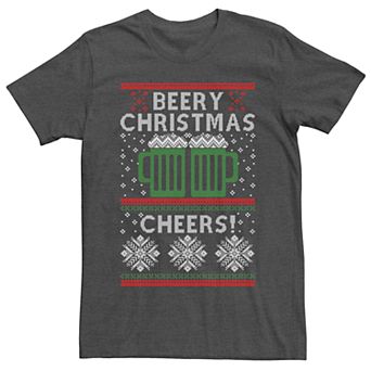 Men's Beery Christmas Cheers Graphic Tee