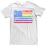 Adult American Flag Watercolor Pride Graphic Tee