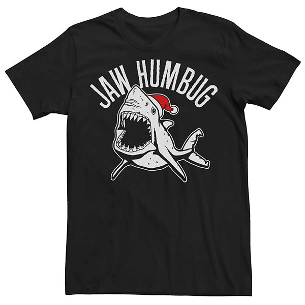 Men's Shark Jaw Humbug Santa Christmas Graphic Tee