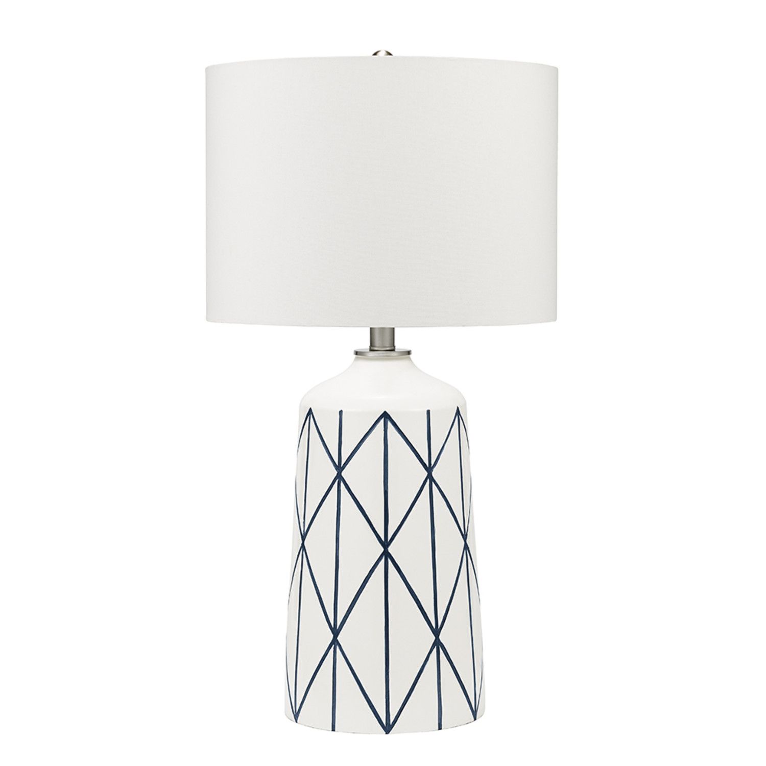white geometric table lamp