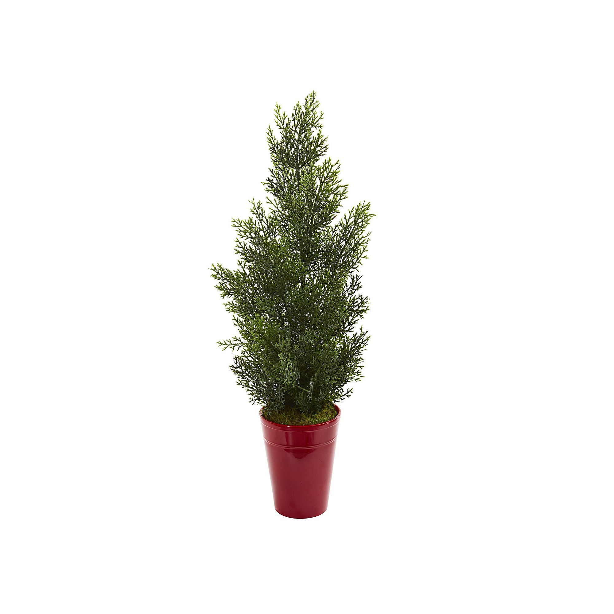 nearly natural 27-In. Mini Cedar Artificial Pine Tree in Decorative Planter