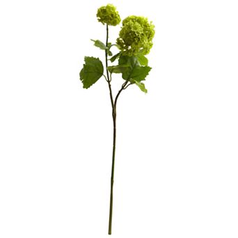 nearly natural 18 in Snowball Hydrangea Artificial Flower (Set of 6)