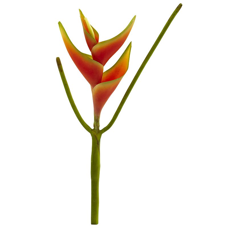 nearly natural 14 In. Mini Heliconia Artificial Flower (Set of 6), Orange