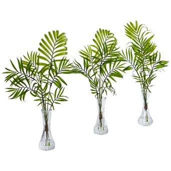 nearly natural Mini Palm Artificial Plant in Vase (Set of 3)