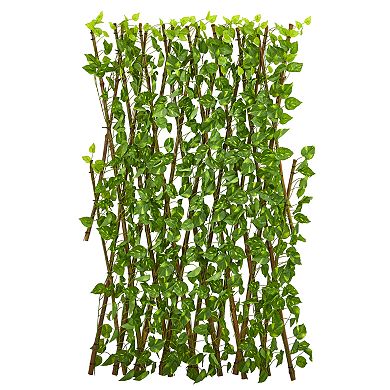 nearly natural 47 In. Artificial Pothos Expandable Fence UV Resistant & Waterproof