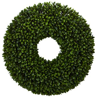 nearly natural 24 in Boxwood Artificial Wreath