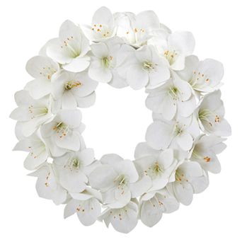 nearly natural 24 in Amaryllis Artificial Wreath