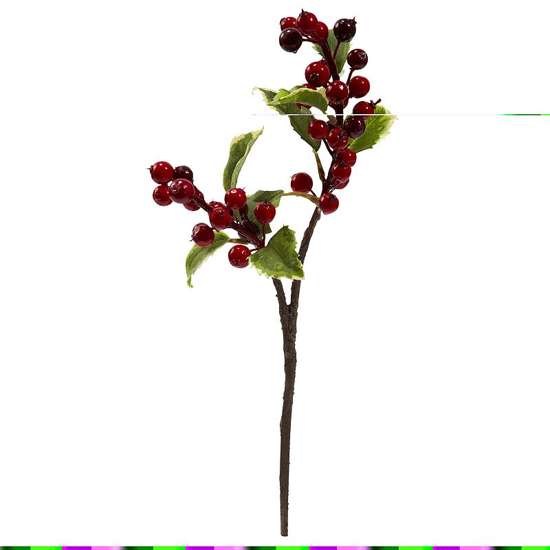 nearly natural Holly Berry Artificial Flower (Set of 6), Red