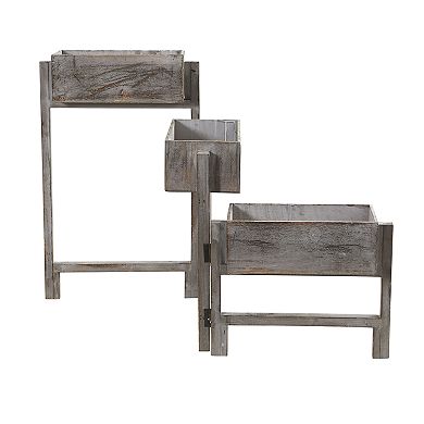 nearly natural Gray Washed Expandable Decorative Planter