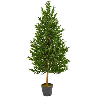 nearly natural 4.5-Ft. Olive Cone Topiary Artificial Tree UV Resistant (Indoor/Outdoor)