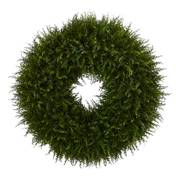 nearly natural 32 in Giant Cedar Artificial Wreath