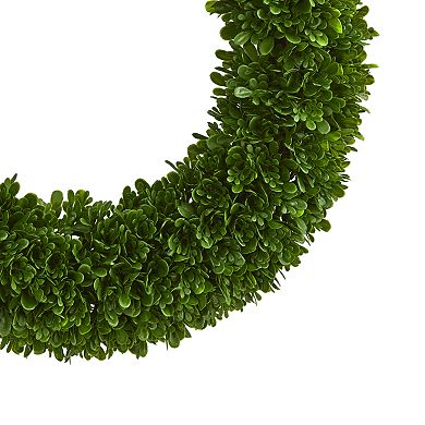 nearly natural 19.5 In. Tea Leaf Wreath UV Resistant (Indoor / Outdoor)