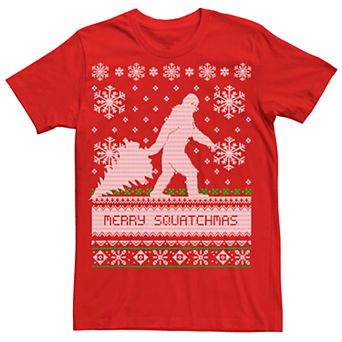 Men's Merry Squatchmas Ugly Christmas Style Tee