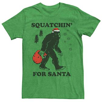 Men's Squatchin' For Santa Bigfoot Tee