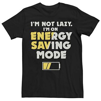 Men's Energy Saver Lazy Humor Tee Shirt