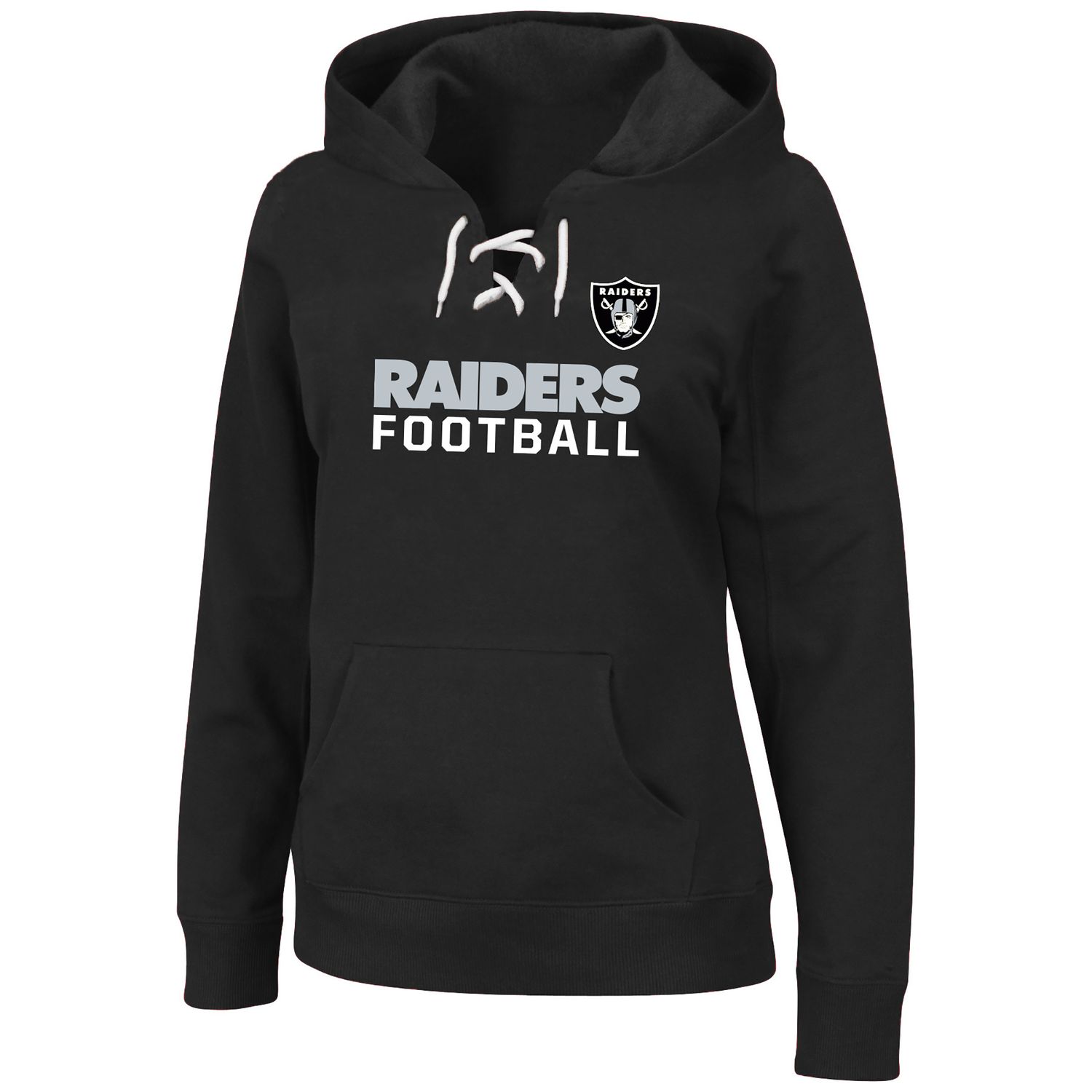 Plus Size Oakland Raiders Lace-Up Hoodie