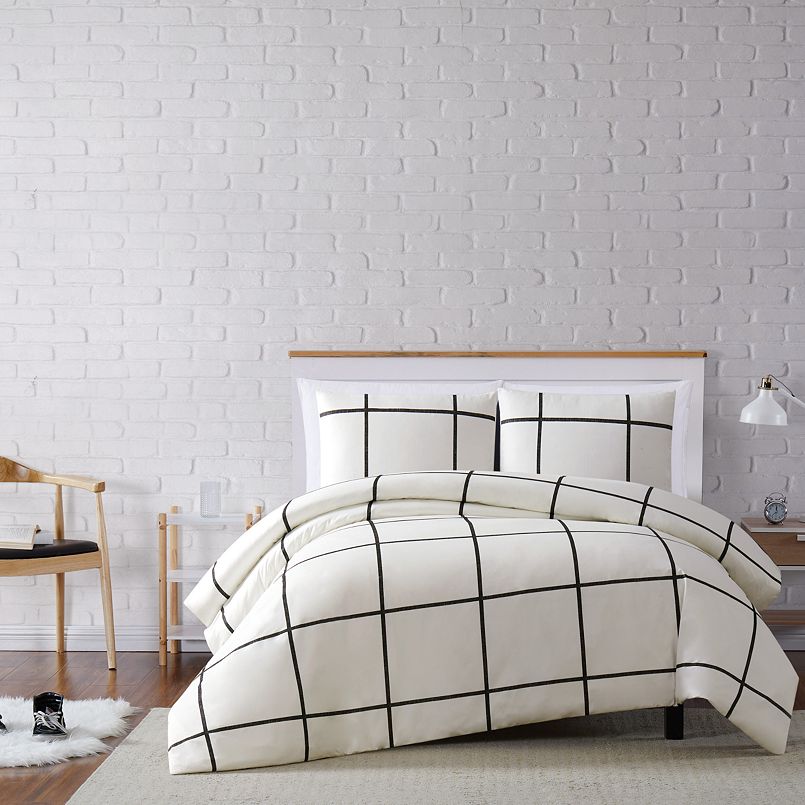 Truly Soft Kurt Windowpane Duvet Cover Set, King