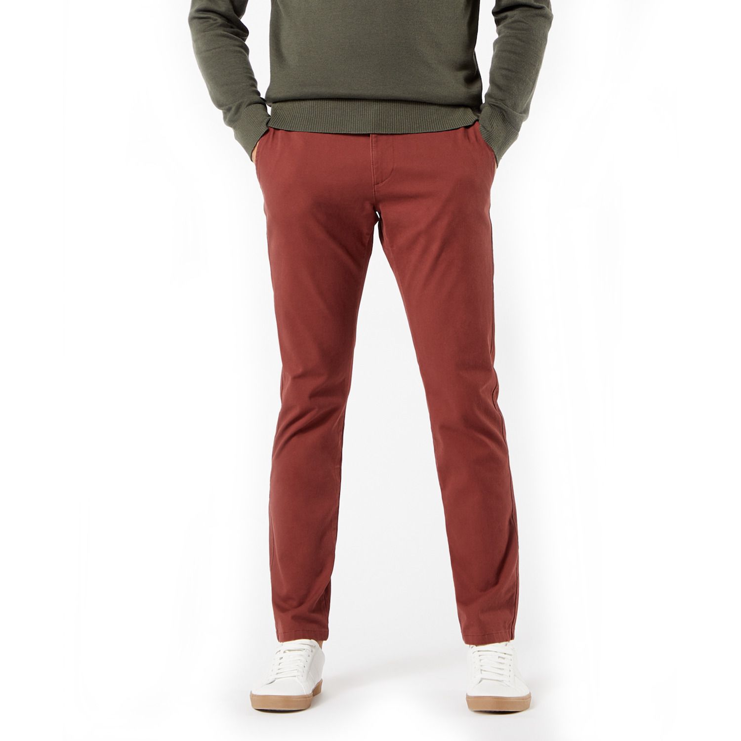 mens red khakis