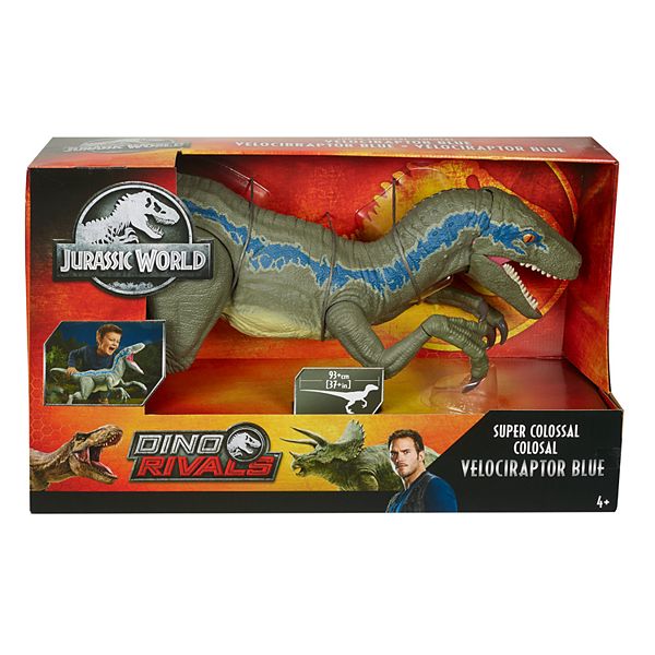 Mattel Jurassic World Super Colossal Velociraptor Blue - blue dino roblox