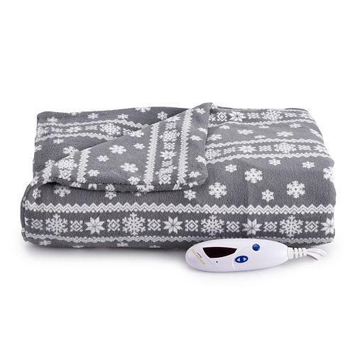 Biddeford Electric Heated ExtraLong Microplush Holiday Throw