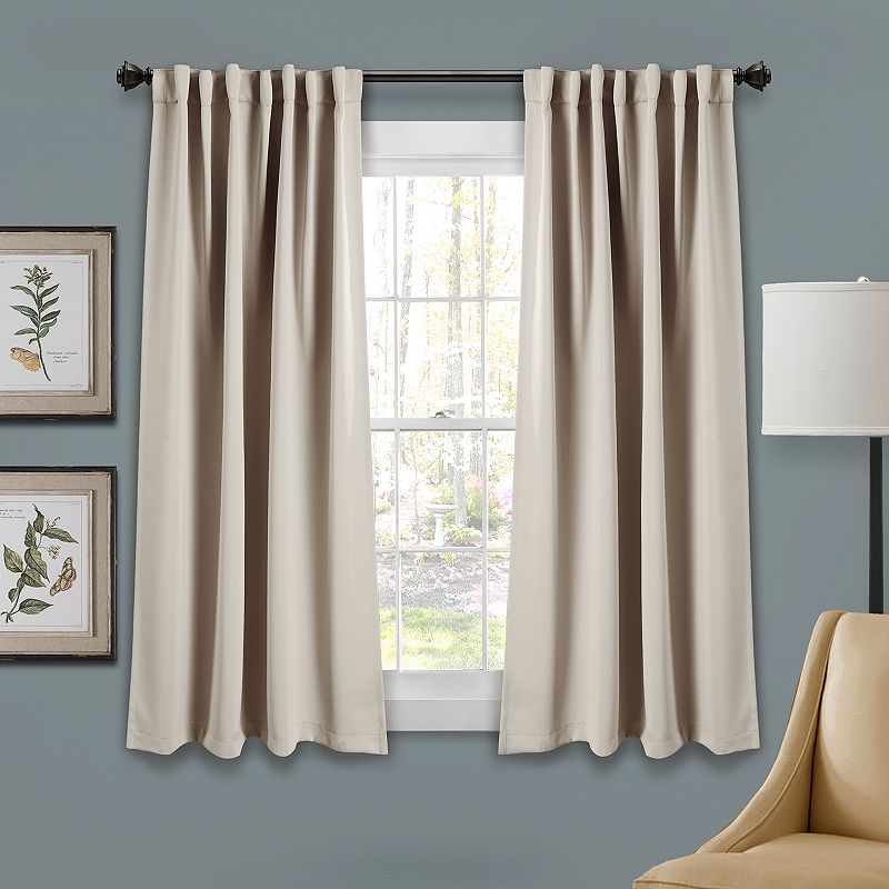 Lush Decor 2-pack Insulated Blackout Window Curtains, Beig/Green, 52X95