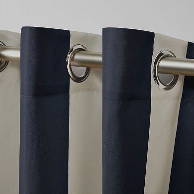 Exclusive Home 2-pack Canopy Stripe Indoor/Outdoor Curtains