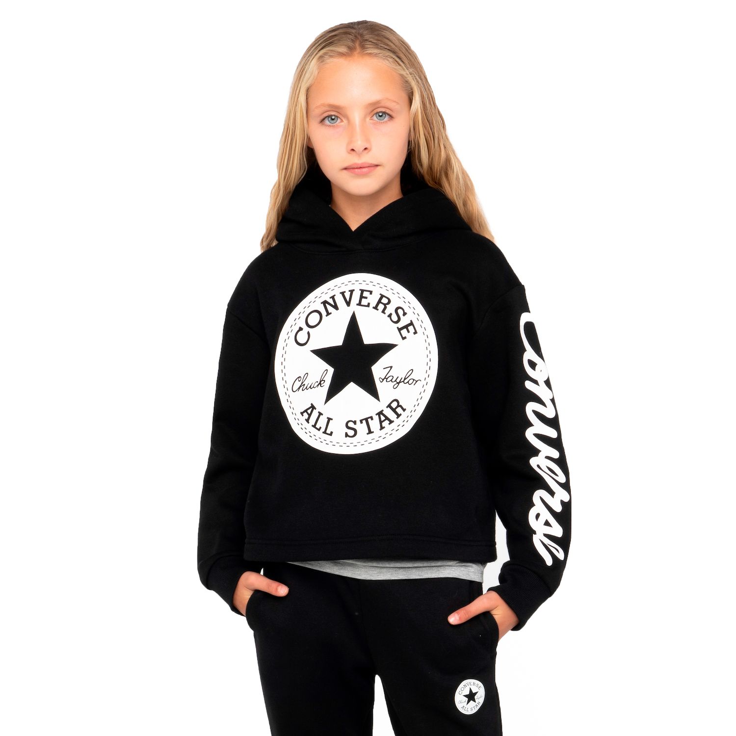 converse crop top hoodie