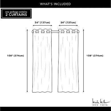 Nicole Miller 2-pack New York Canvas Indoor/Outdoor Window Curtains