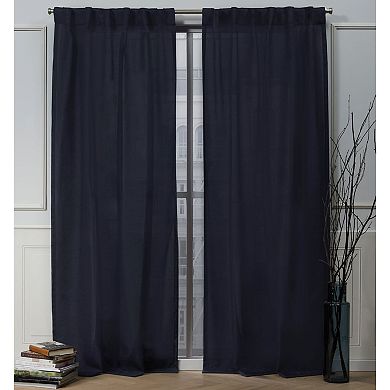 Nicole Miller 2-pack New York Faux Linen Slub Textured Window Curtains