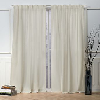 Nicole Miller New York 2-pack New York Faux Linen Slub Textured Window Curtains