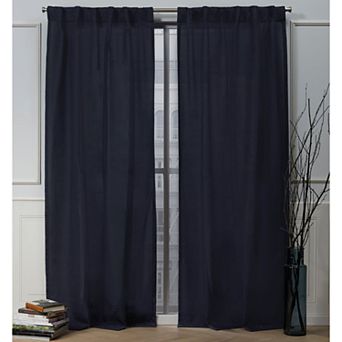 Nicole Miller New York 2-pack New York Faux Linen Slub Textured Window Curtains