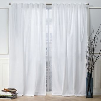 Nicole Miller New York 2-pack New York Faux Linen Slub Textured Window Curtains