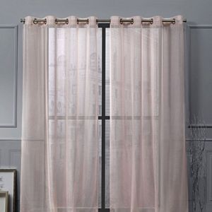 Exclusive Home 2 Pack Sena Two Way Slub Yarn Sheer Window Curtains