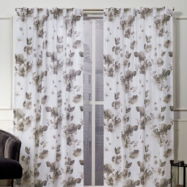 Kristy Fl Cotton Window Curtains, Nicole Miller Curtains With Pearls