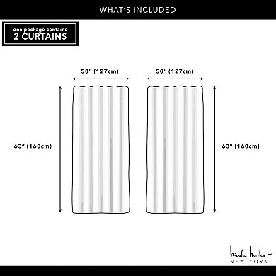 Nicole Miller 2-pack New York La Petite Fleur Floral Cotton Window Curtains