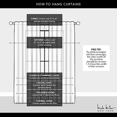 Nicole Miller 2-pack New York La Petite Fleur Floral Cotton Window Curtains