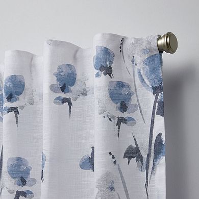 Nicole Miller 2-pack New York La Petite Fleur Floral Cotton Window Curtains