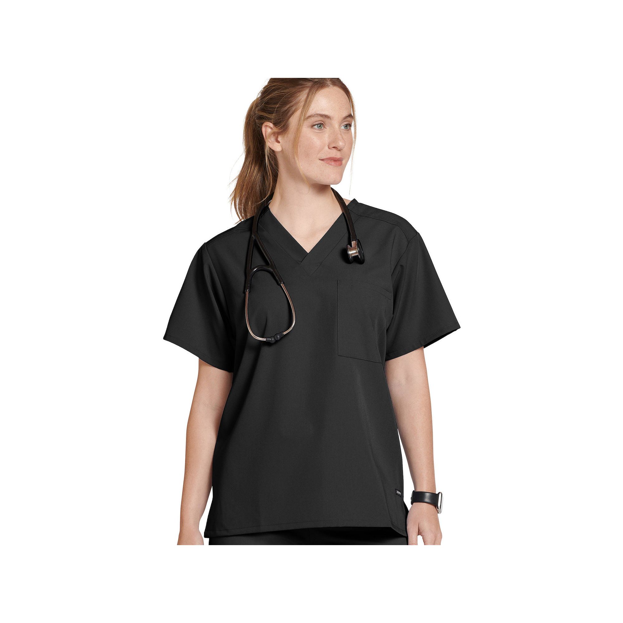 Unisex Jockey® Pocket V-Neck Scrub Top, Womens, Size: Large, Black