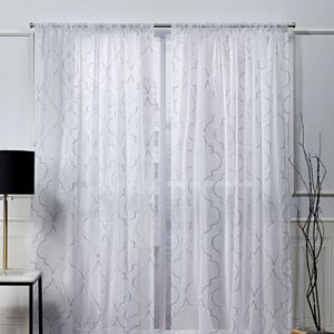 Exclusive Home 2 Pack Woodland Printed Metallic Branch Sheer