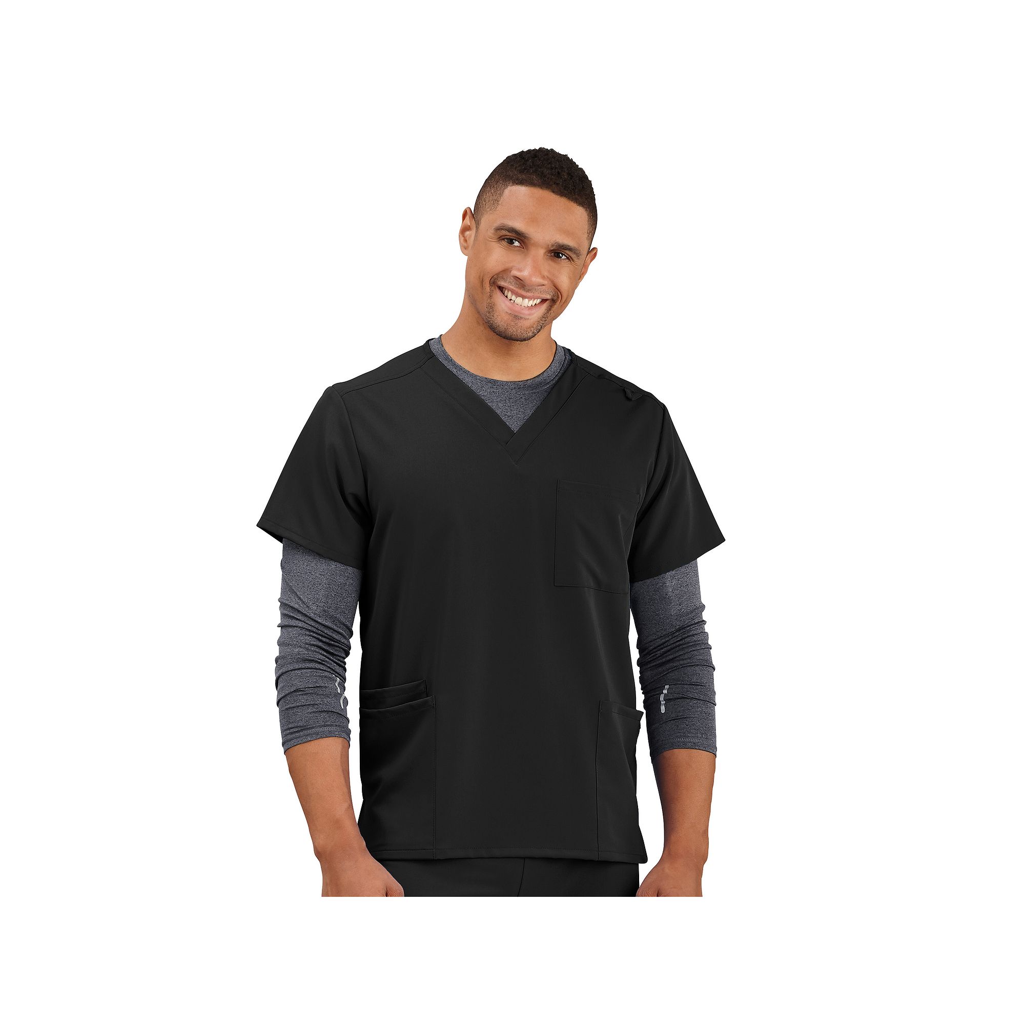 Unisex Jockey® 4-Pocket Scrub Top, Womens, Size: Large, Black