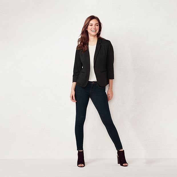 Petite LC Lauren Conrad Fitted Open-Front Blazer