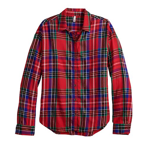 Girls 6-16 & Plus Size SO® Relaxed Flannel Shirt