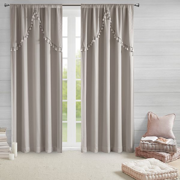 Intelligent Design Mia Total Blackout, Curtains With Valance Attached