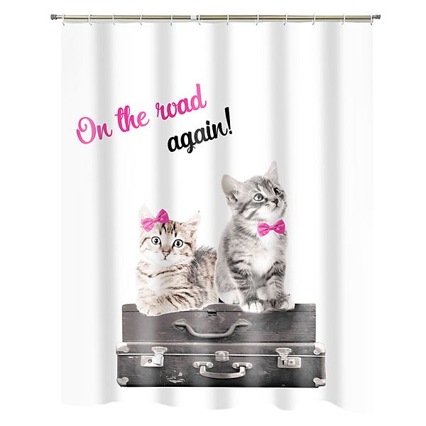 Popular Bath Kittens On Road Shower Curtain, Cat Shower Curtain Kohls