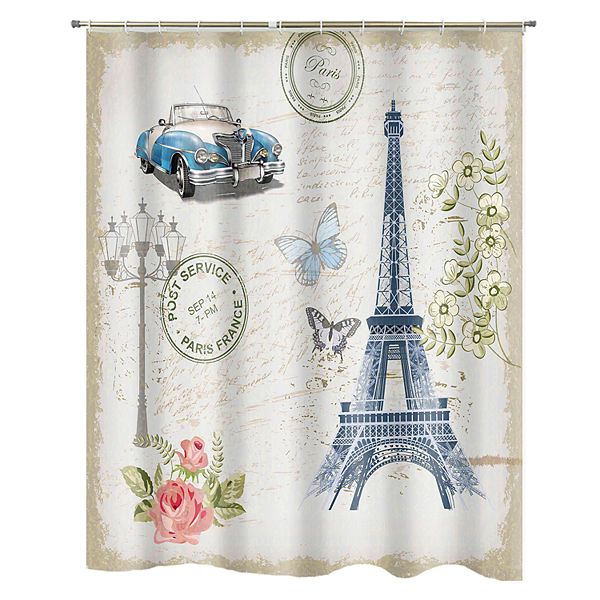 Popular Bath Trip In Paris Shower Curtain, Paris Themed Bathroom Shower Curtain