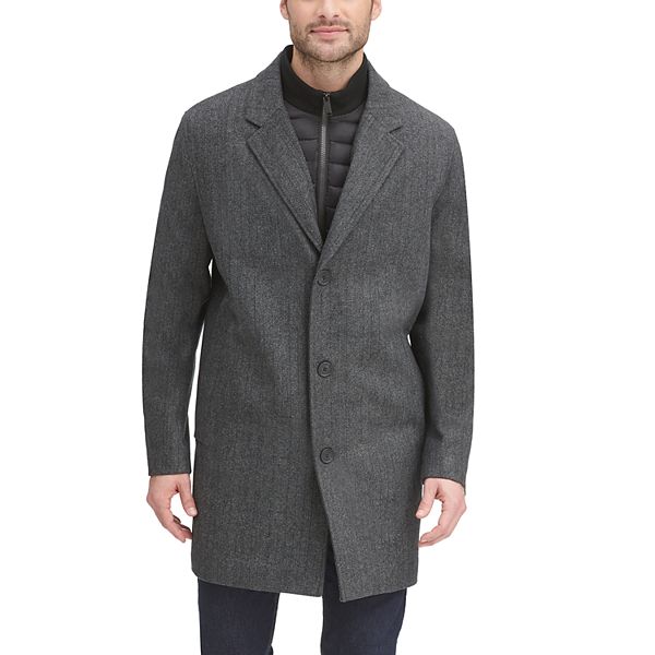 Men's Dockers® Midweight Wool-Blend Topcoat with Quilted Bib